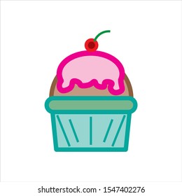 Cupcake shaped simple icon vector