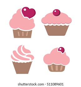 Cupcake shop logo templates, pink cupcakes