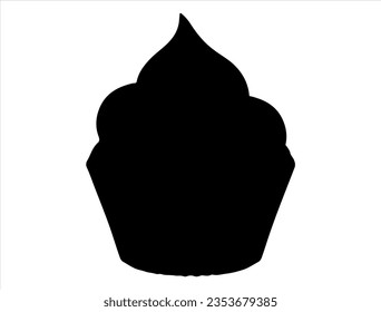 Cupcake Silhouette Vektorgrafik weißer Hintergrund
