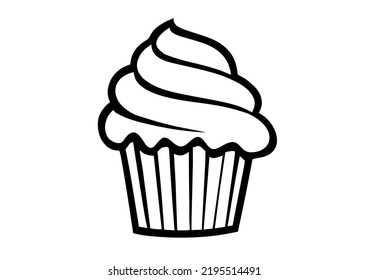 Cupcake silhouettes, on white background