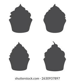 Cupcake silhouettes for various culinary and event themes