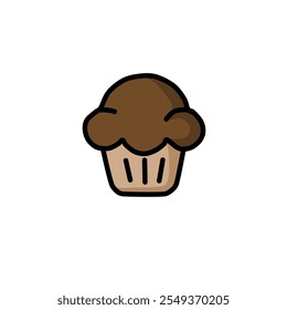 Cupcake mit einfacher Farbvektorkunst