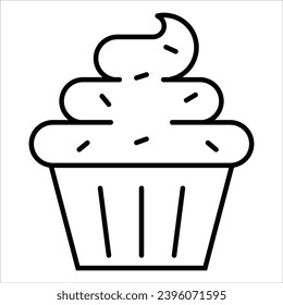 cupcake, Simple Party-Related Vector Line Icon