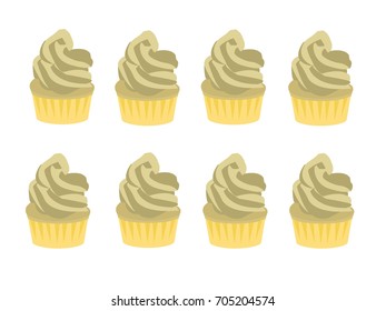 Cupcake simple set vector illustration