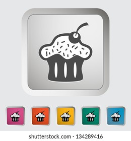 Cupcake. Single icon. Vector illustration.