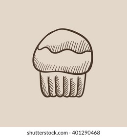 Cupcake sketch icon.