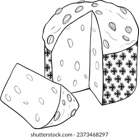 Ilustración dibujada a mano de rebanada de tarta