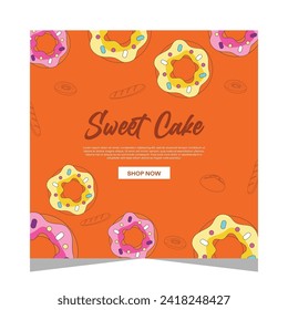 Cupcake square flayer template or social media post