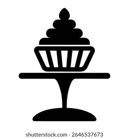 cupcake stand silhouette icon beautiful element.