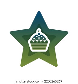 elemento de plantilla de diseño de gradiente de logotipo de estrella de quequitos