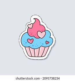 Pegatina de pastel. Ilustración vectorial en un estilo plano
