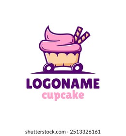 cupcake store logo template, suitable for online shop and delivery