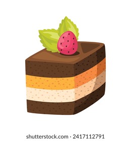 Cupcake with strawberry icon illustration. Vector design