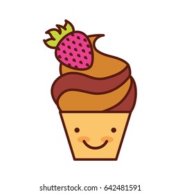 cupcake with a strawberry on the top 