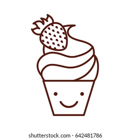 cupcake with a strawberry on the top 