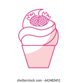 cupcake with a strawberry on the top 