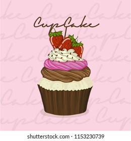 Cupcake Strawberry Three creams