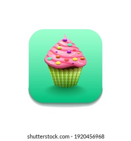 Cupcake Sweet Birthday Logo Vektorsymbol Symbol Design Style