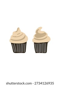 cupcake sweet dessert pastry vector illustration