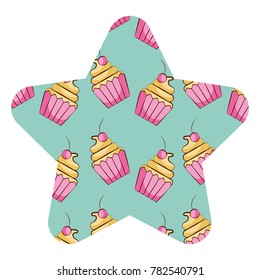 cupcake sweet dessert seamless pattern