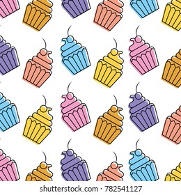 cupcake sweet dessert seamless pattern