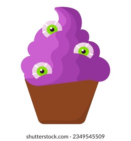 cupcake sweet halloween eyes colored icon element