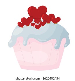 
cupcake sweet heart red icing holiday