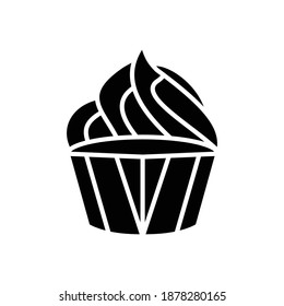 cupcake sweet icon solid style vector