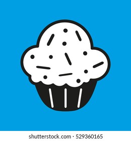 cupcake, sweet, pastries, food, icon, vector illustration, eps10,