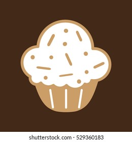 cupcake, sweet, pastries, food, icon, vector illustration, eps10,