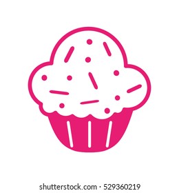 cupcake, sweet, pastries, food, icon, vector illustration, eps10,
