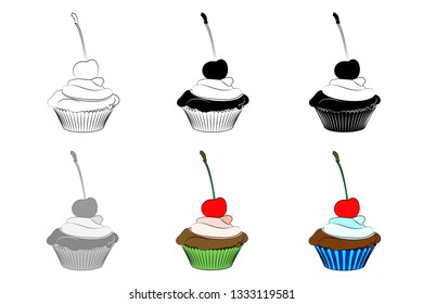 A cupcake is a tea dish. Basket of dough filled with cream. Sweetness.