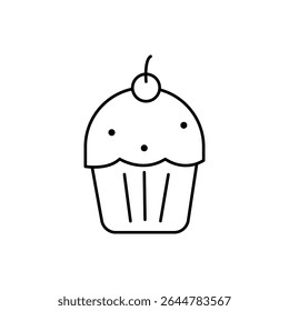 cupcake thin line vector icon