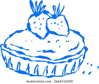 Un Cupcake cubierto con fresas