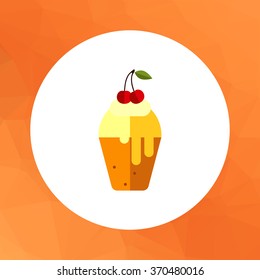 Cupcake with topping and cherry