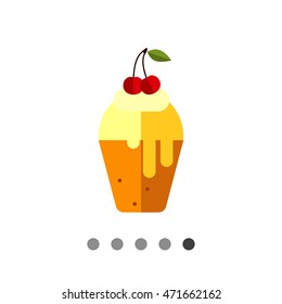 Cupcake with topping and cherry