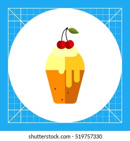Cupcake with topping and cherry