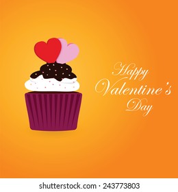 Cupcake with two  hearts