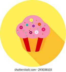 Cupcake, valentine, celebration icon vector image.Can also be used for valentine, love, observances & holidays. Suitable for mobile apps, web apps and print media. 