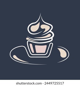 Cupcake vector abstract line art