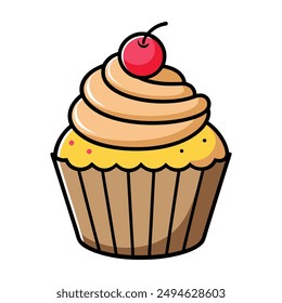 cupcake vector art design enjoying world