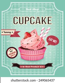 Cupcake vector banner