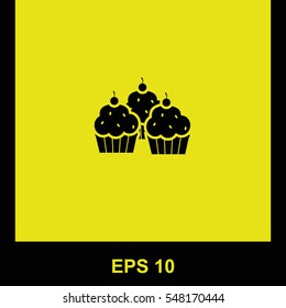 Cupcake vector black icon. Isolated illustration. Business picture.