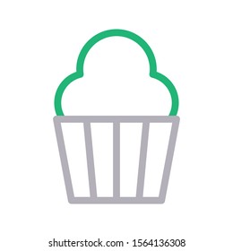 cupcake vector color line icon 