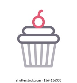 cupcake vector color line icon 