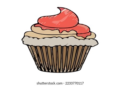 postre de pastelería de color vectorial