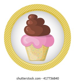 Cupcake vector colorful icon