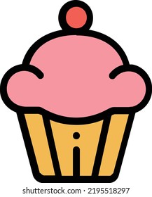 cupcake vector concept on white background. isolated illustration icon