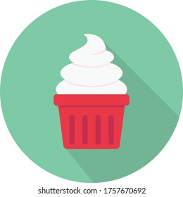 cupcake vector flat color icon 