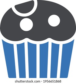 cupcake vector glyph color icon